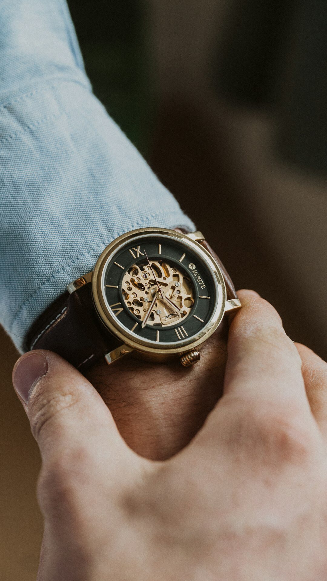 man wearing luxury watch